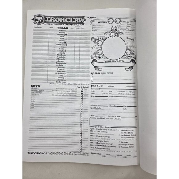 Ironclaw Players Book 2nd Ed Anthropomorphic Fantasy RPG Oklacon 2013 Paperback - Picture 14 of 15